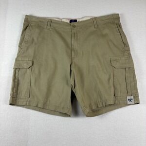 George Mens 44 Khaki Cargo Shorts Tan Stretch 10 Inch Inseam Cotton Blend NWOT